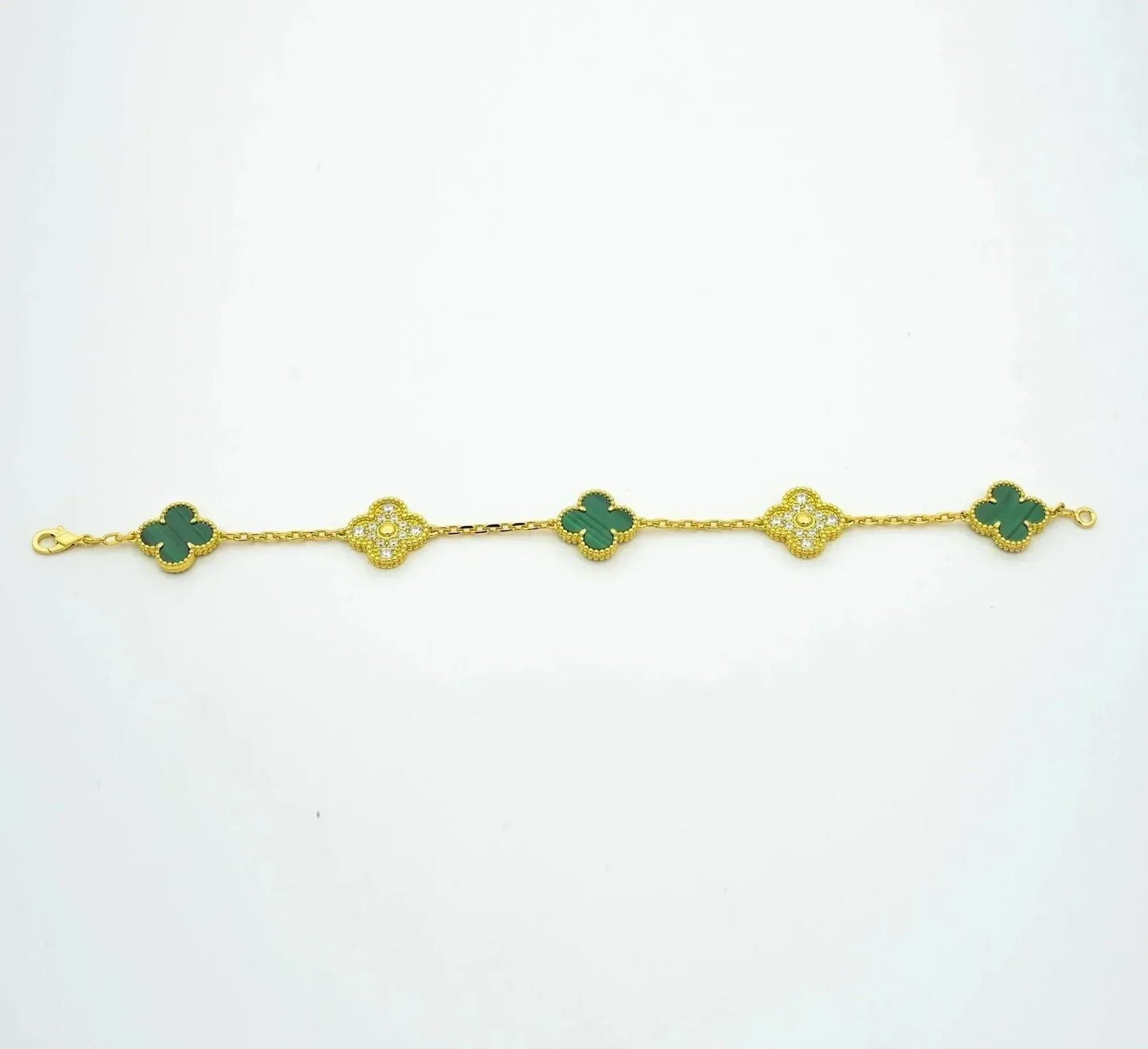 [Eternal Jewelry] CLOVER 5 MOTIF MALACHITE BRACELET COLLECTION