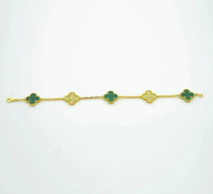 [Eternal Jewelry] CLOVER 5 MOTIF MALACHITE BRACELET COLLECTION