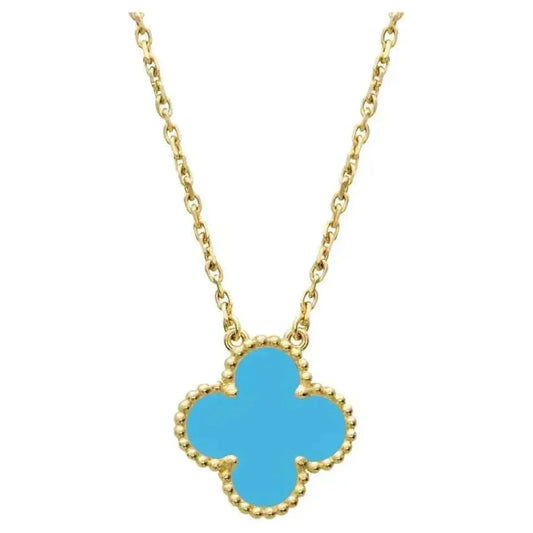 [Eternal Jewelry]CLOVER 15MM VINTAGE TURQUOISE NECKLACE