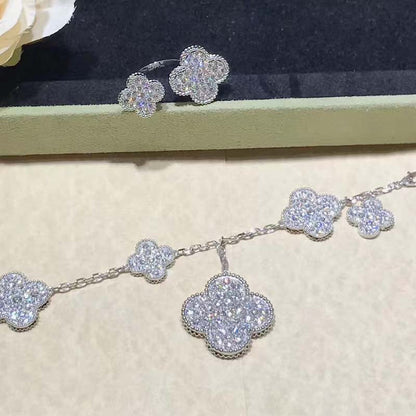 [Eternal Jewelry]CLOVER 6 MOTIFS SILVER DIAMOND BRACELET