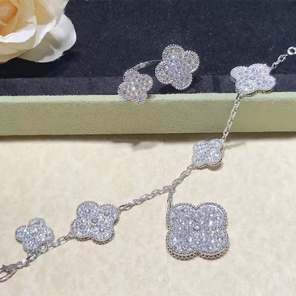 [Eternal Jewelry]CLOVER 6 MOTIFS SILVER DIAMOND BRACELET