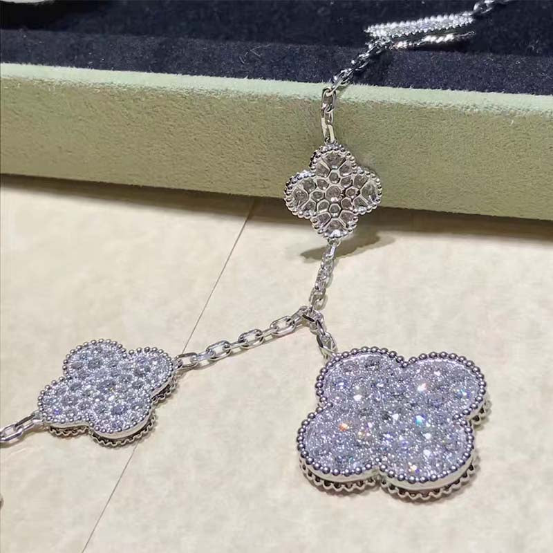[Eternal Jewelry]CLOVER 6 MOTIFS SILVER DIAMOND BRACELET