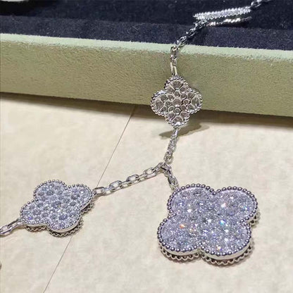 [Eternal Jewelry]CLOVER 6 MOTIFS SILVER DIAMOND BRACELET