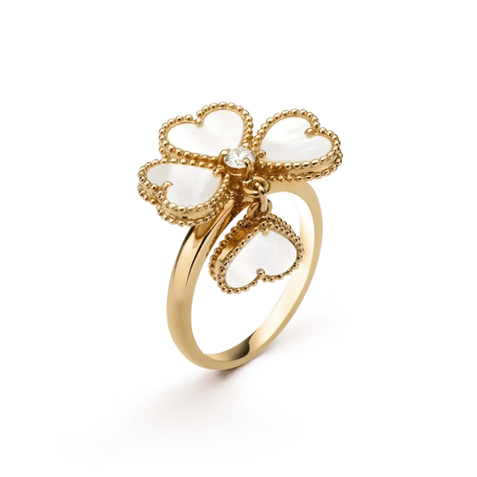 [Eternal Jewelry]SWEET CLOVER WHITE MOP RING