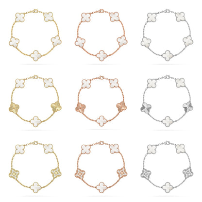 [Eternal Jewelry]CLOVER WHITE PEARL MOP 5 MOTIF BRACELET COLLECTION