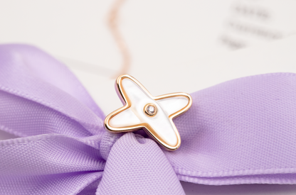 [Eternal Jewelry]JEUX DE WHITE MOP PINK GOLD DIAMOND EARRINGS