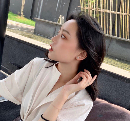 [Eternal Jewelry]JEUX DE WHITE MOP ROSE GOLD DIAMOND EARRINGS