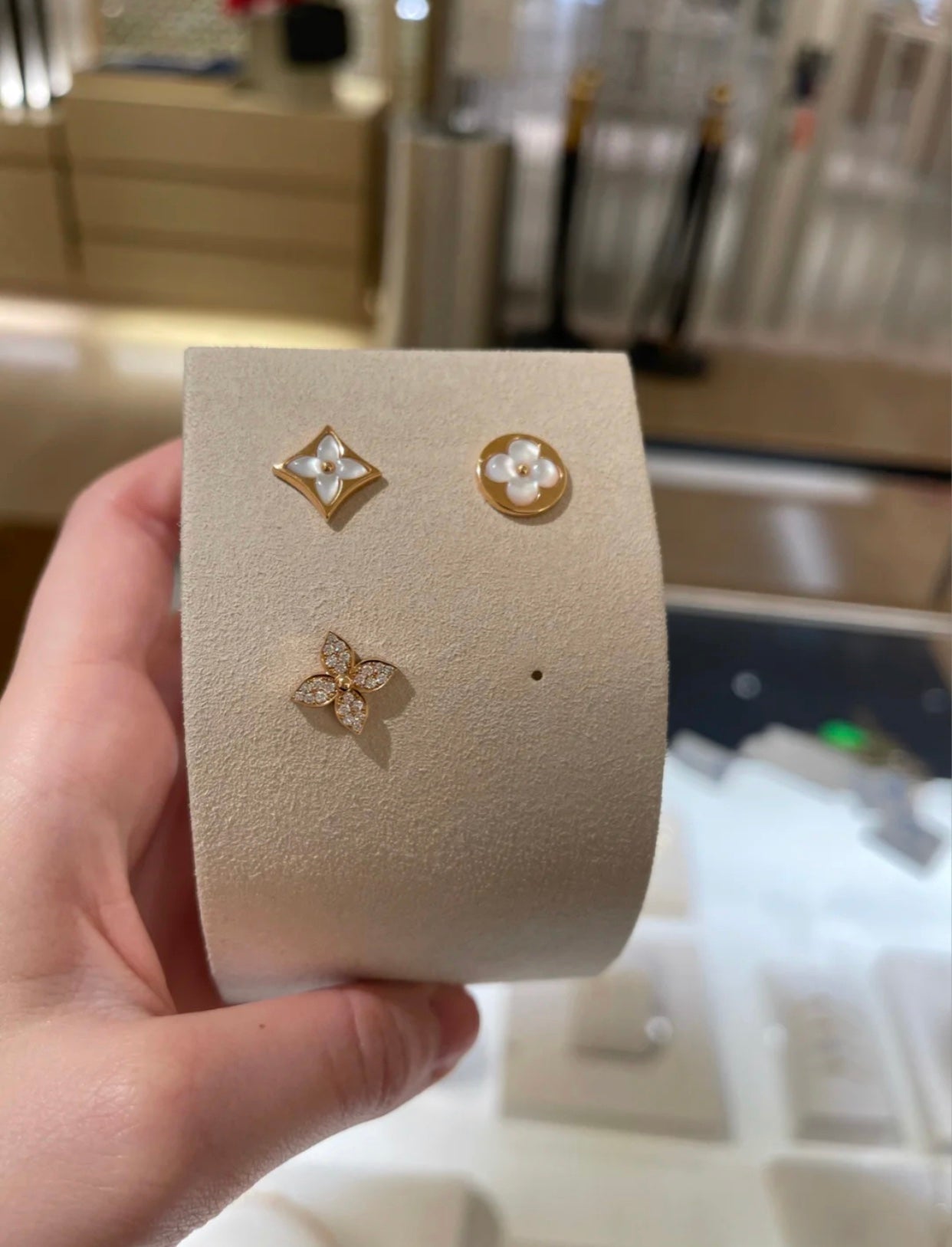 [Eternal Jewelry]STAR BLOSSOM STUD EARRINGS PINK GOLD DIAMONDS