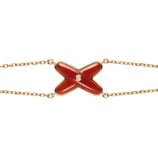 [Eternal Jewelry]JEUX BRACELET CARNELIAN PINK GOLD 1 DIAMOND