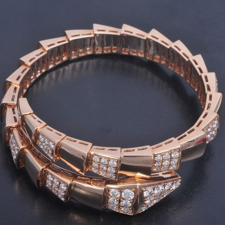 [Eternal Jewelry]SERPENTI WIDE BRACELET PINK GOLD DIAMOND