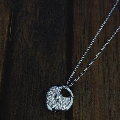 [Eternal Jewelry]AMULETTE SILVER FULL DIAMOND NECKLACE