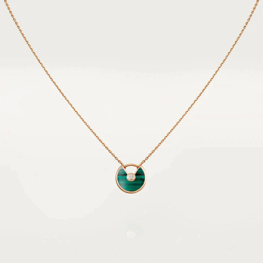 [Eternal Jewelry]AMULETTE ROSE GOLD MALACHITE NECKLACE