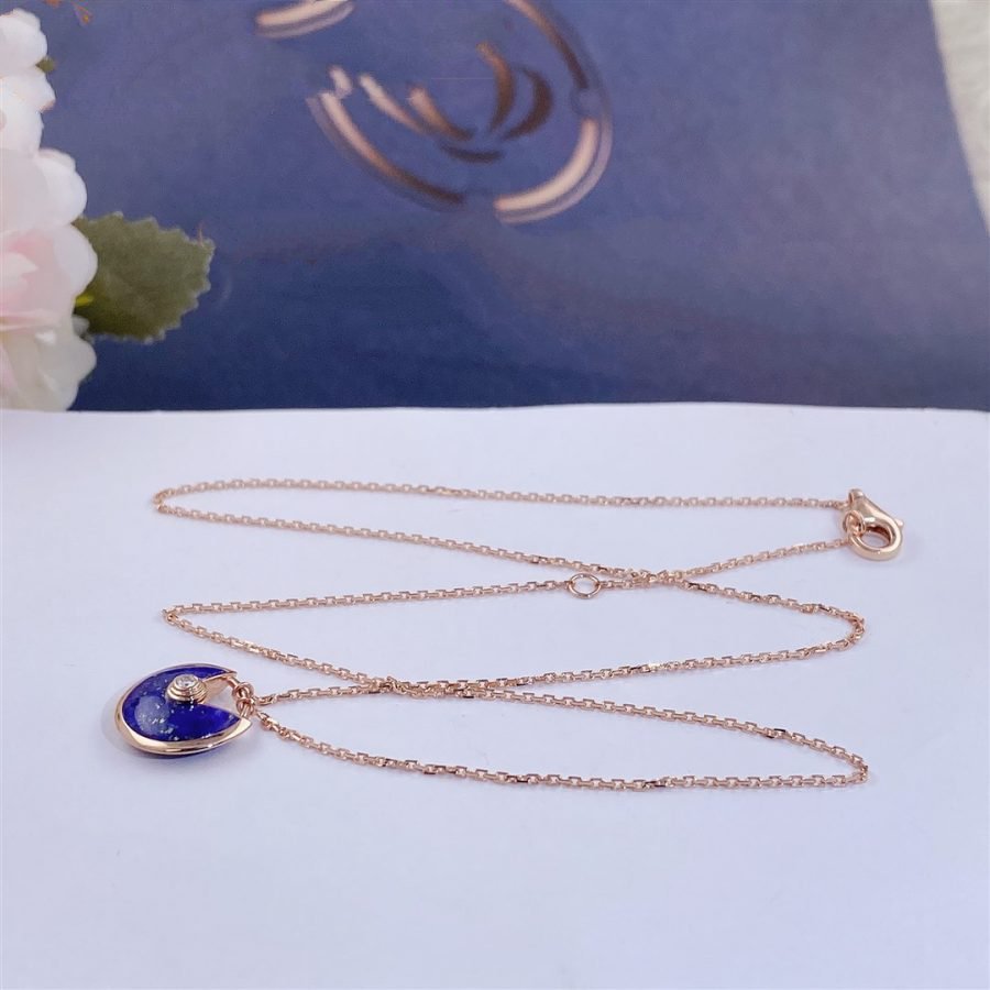 [Eternal Jewelry]AMULETTE ROSE GOLD AGATE NECKLACE