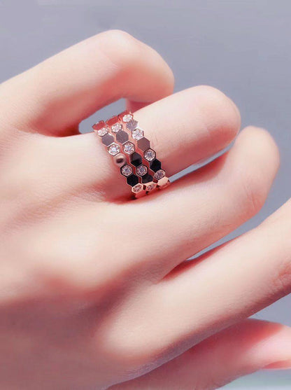 [Eternal Jewelry]BEE LOVE RING PINK GOLD DIAMOND