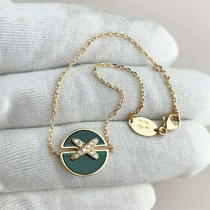 [Eternal Jewelry]JEUX DE BRACELET MALACHITE PINK GOLD DIAMONDS