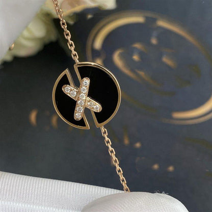 [Eternal Jewelry]JEUX DE BRACELET ONYX PINK GOLD DIAMOND