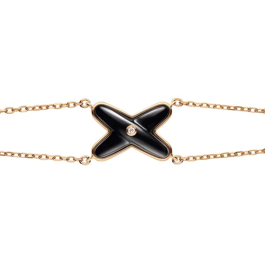 [Eternal Jewelry]JEUX BRACELET ONYX PINK GOLD 1 DIAMOND