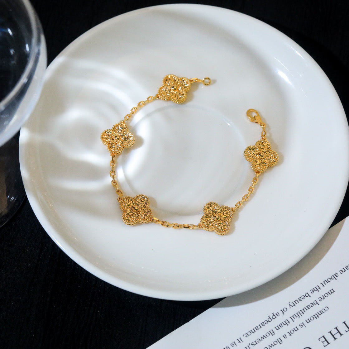 [Eternal Jewelry]CLOVER 5 MOTIFS BRONZING BRACELET