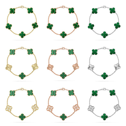 [Eternal Jewelry] CLOVER 5 MOTIF MALACHITE BRACELET COLLECTION