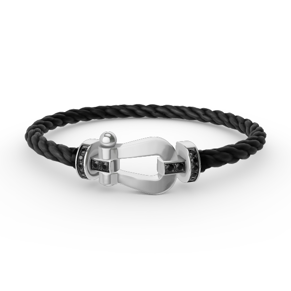 [Eternal Jewelry]FORCE LARGE HORSESHOE BLACK DIAMOND BRACELET SILVER
