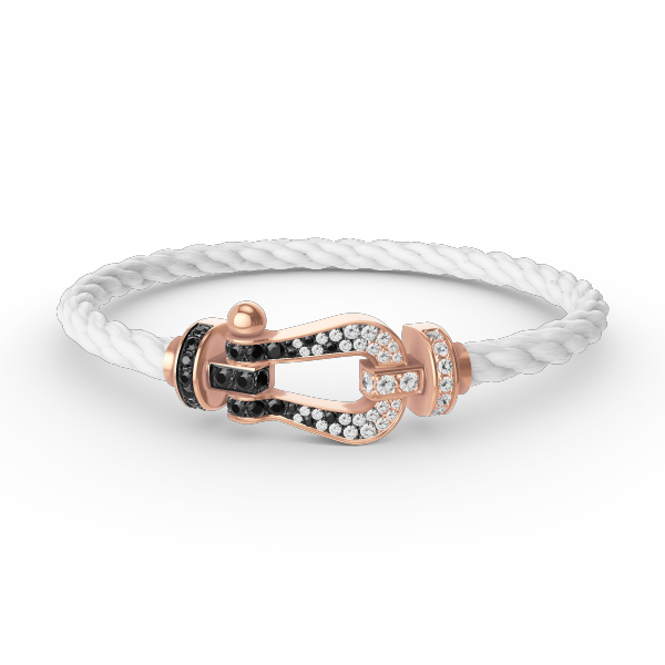 [Eternal Jewelry]FORCE LARGE HORSESHOE BLACK WHITE DIAMOND BRACELET ROSE GOLD