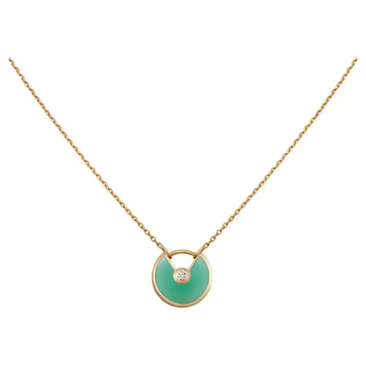 [Eternal Jewelry]AMULETTE GOLD MALACHITE NECKLACE