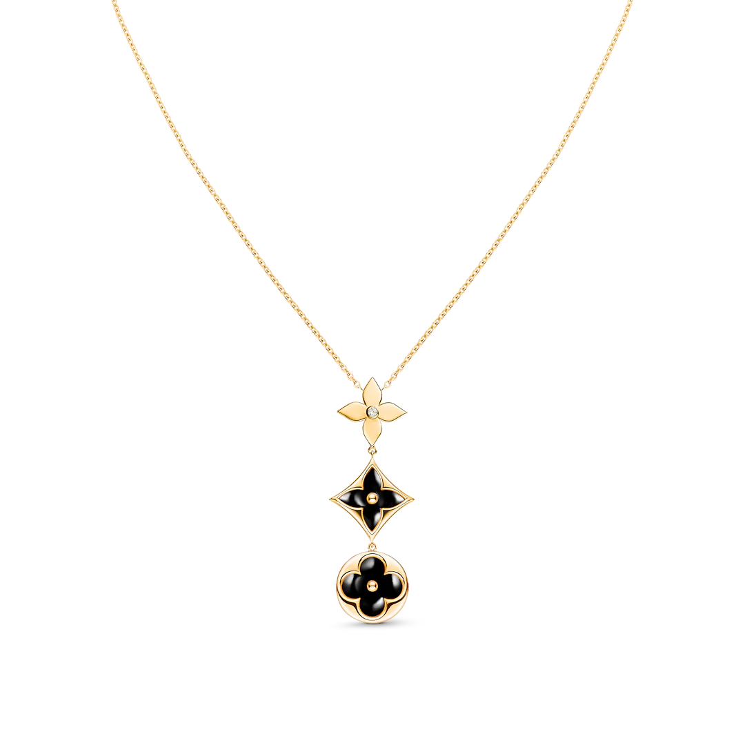[Eternal Jewelry]STAR AND SUN ONYX PINK GOLD NECKLACE