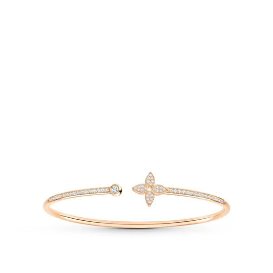 [Eternal Jewelry]IDYLLE PINK GOLD OPEN BRACELET DIAMOND PAVED