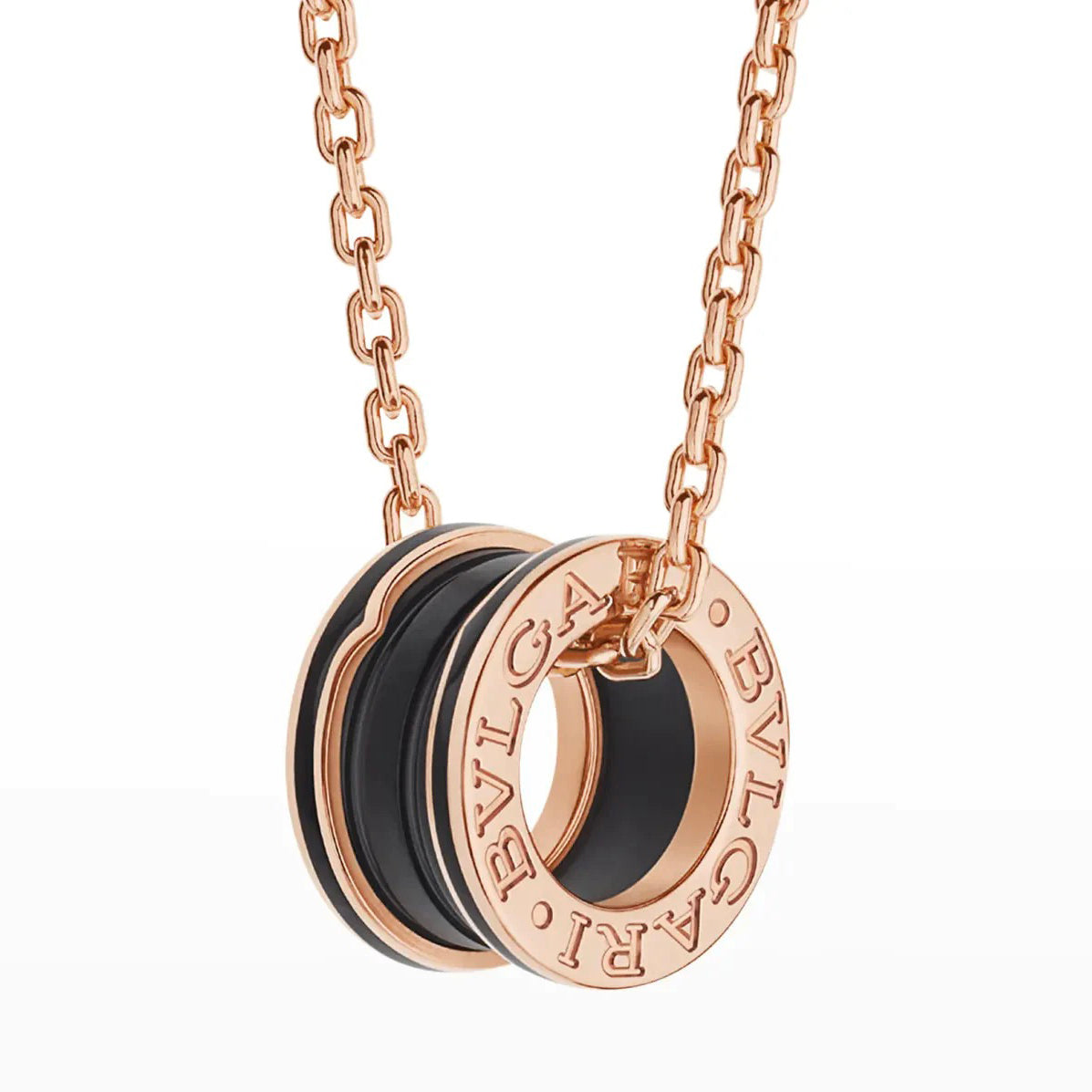 [Eternal Jewelry]ZERO 1 BLACK CERAMIC PINK GOLD NECKLACE