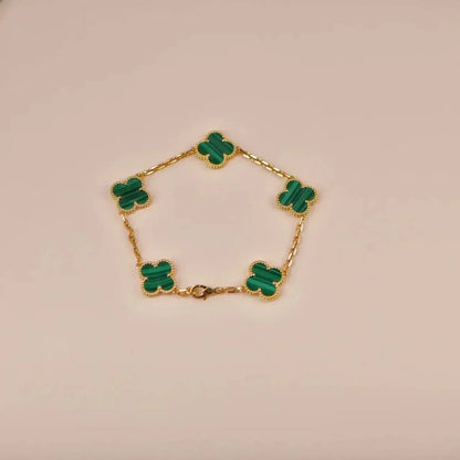 [Eternal Jewelry] CLOVER 5 MOTIF MALACHITE BRACELET COLLECTION