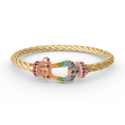 [Eternal Jewelry]FORCE LARGE HORSESHOE  COLORED DIAMOND BRACELET ROSE GOLD