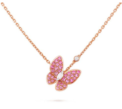 [Eternal Jewelry]BUTTERFLY RED DIAMOND ROSE GOLD NECKLACE