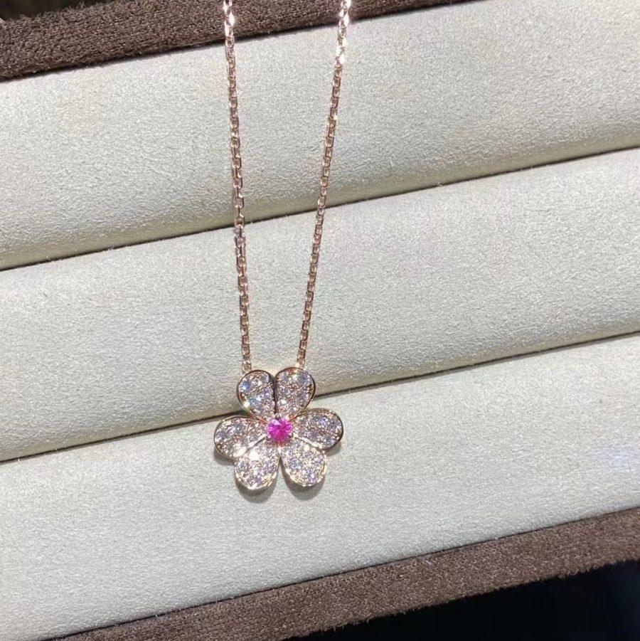 [Eternal Jewelry]FRIVOLE ROSE GOLD FLOWER DIAMOND NECKLACE