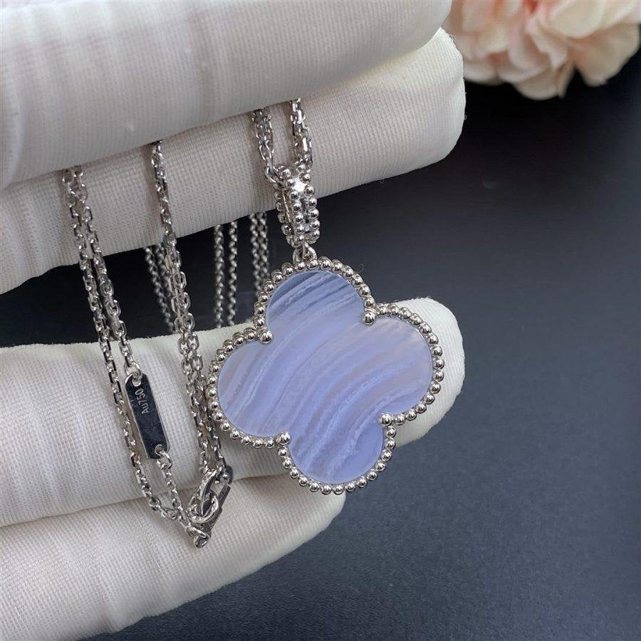 [Eternal Jewelry]CLOVER SILVER CHALCEDONY BIG CLOVER NECKLACE