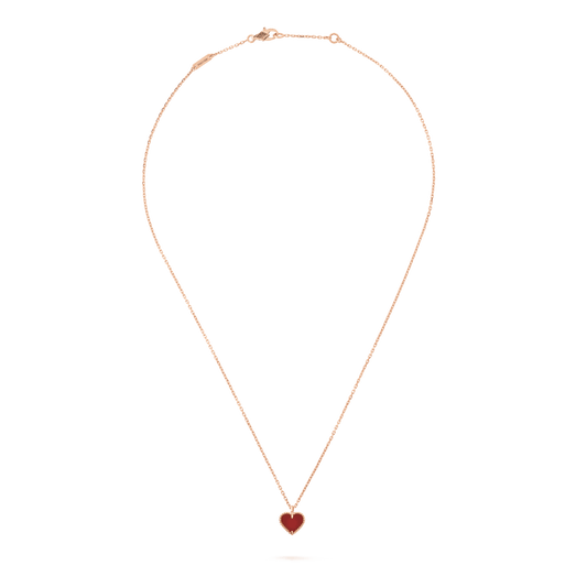 [Eternal Jewelry]SWEET CLOVER CARNELIAN HEART NECKLACE