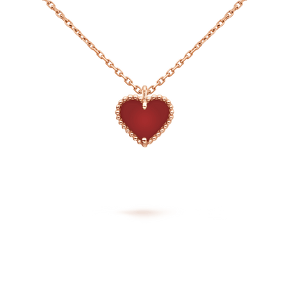 [Eternal Jewelry]SWEET CLOVER CARNELIAN HEART NECKLACE