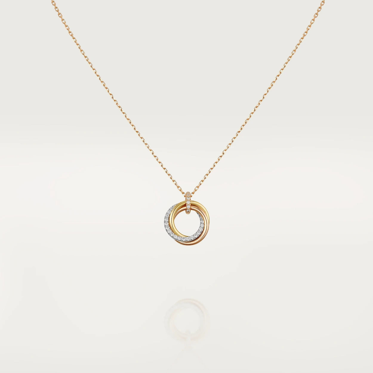 [Eternal Jewelry]TRINITY NECKLACE SILVER GOLD PINK GOLD DIAMONDS