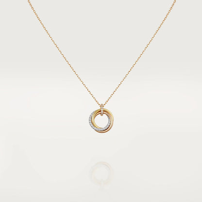 [Eternal Jewelry]TRINITY NECKLACE SILVER GOLD PINK GOLD DIAMONDS