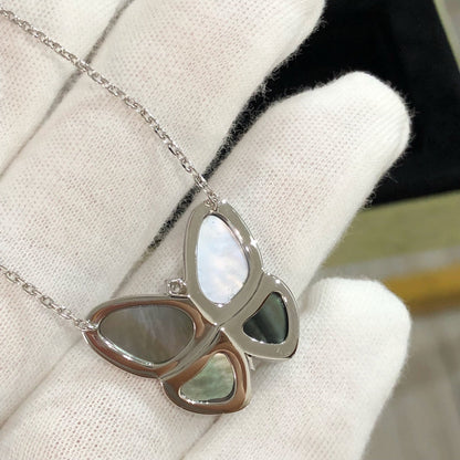 [Eternal Jewelry]LARGE BUTTERFLY SILVER PENDANT DIAMOND NECKLACE