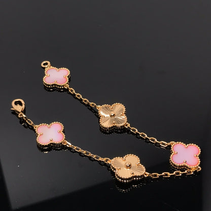 [Eternal Jewelry]CLOVER BRACELET 5 MOTIF PINK AND PINK GOLD