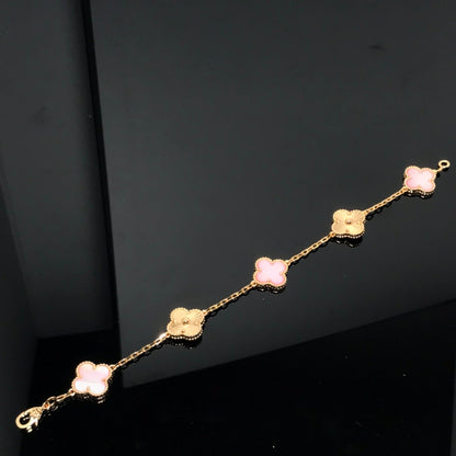 [Eternal Jewelry]CLOVER BRACELET 5 MOTIF PINK AND PINK GOLD