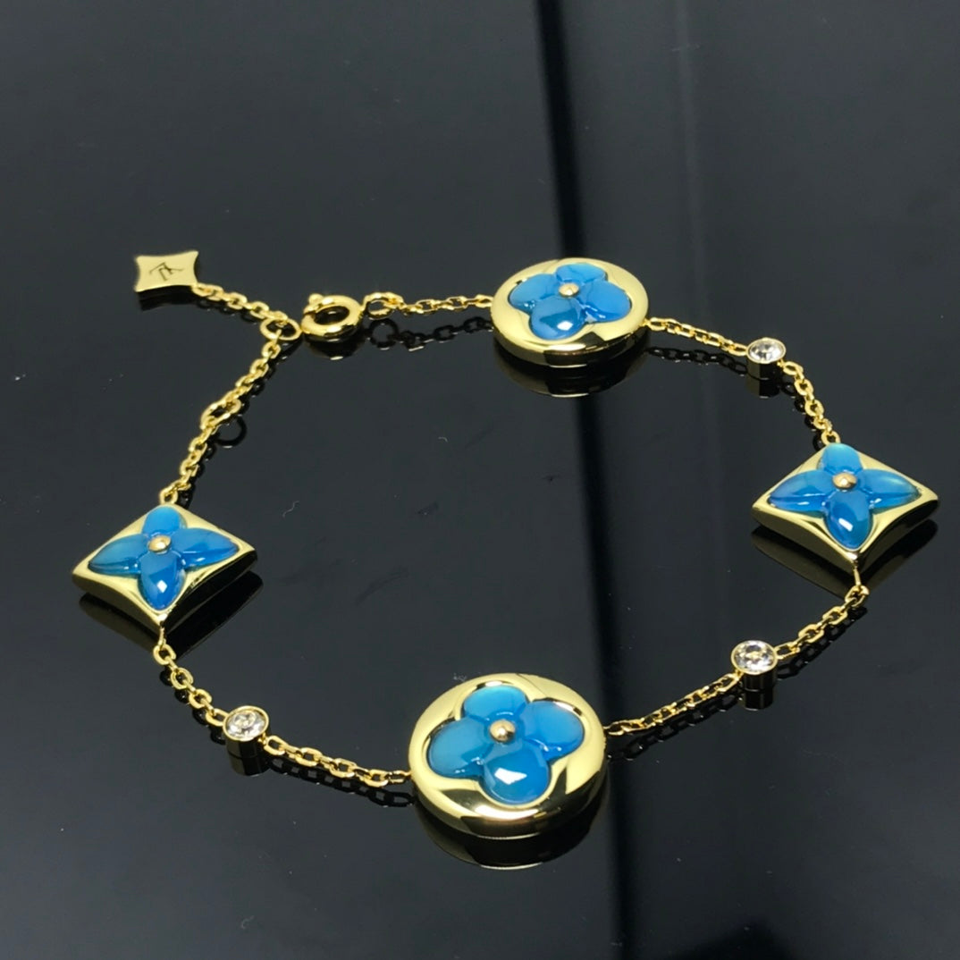 [Eternal Jewelry]STAR AND SUN 4 MOTIF BLUE BRACELET