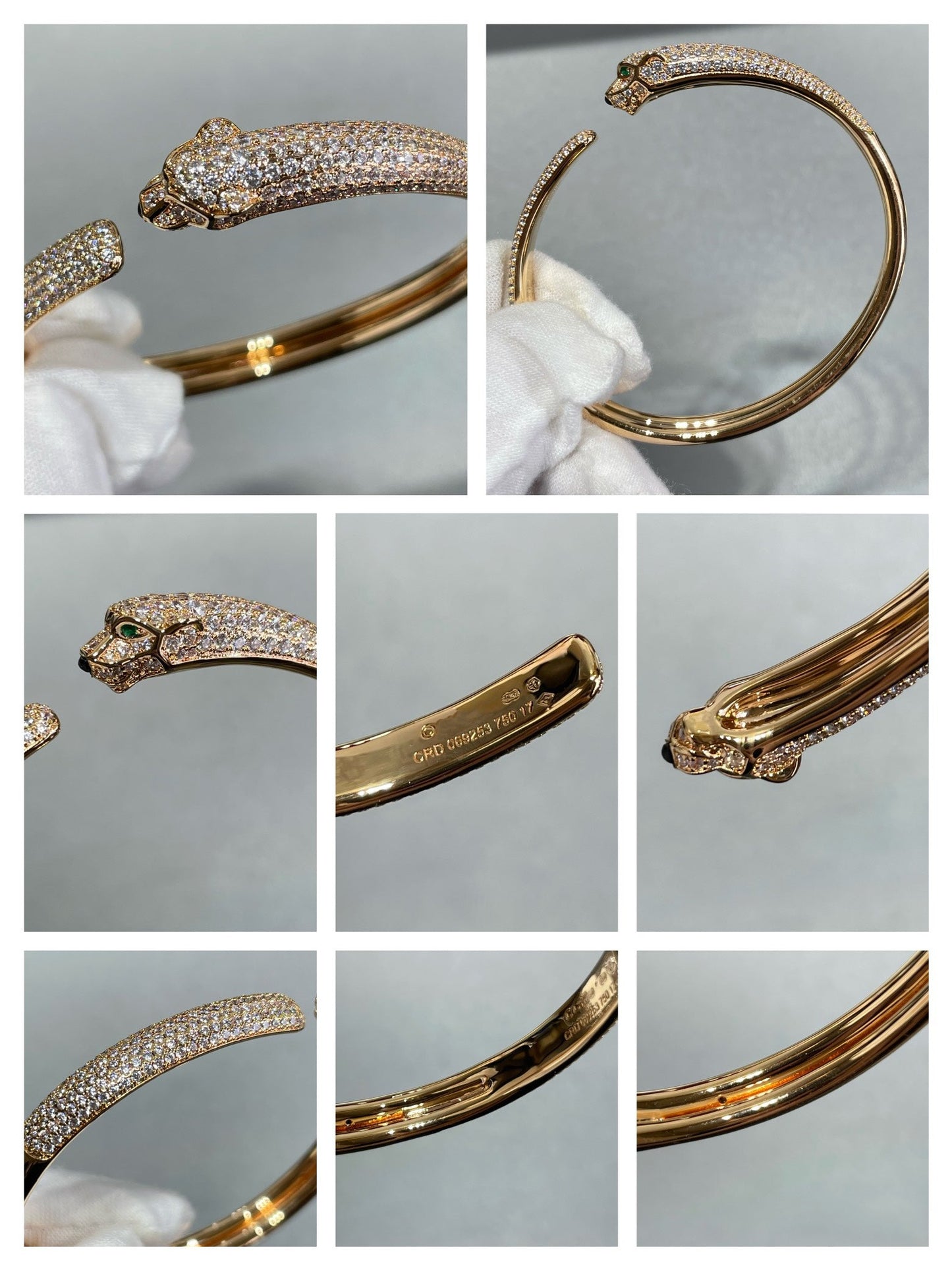 [Eternal Jewelry]PANTHERE FULL DIAMOND OPEN BRACELET