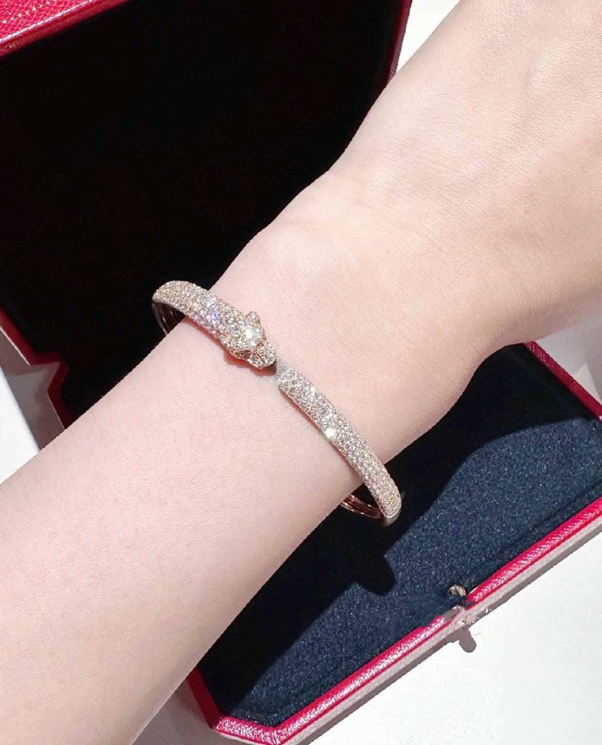 [Eternal Jewelry]PANTHERE FULL DIAMOND OPEN BRACELET
