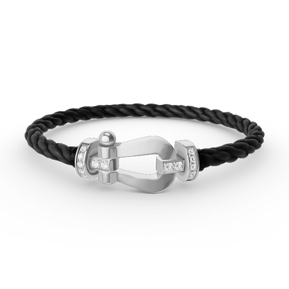 [Eternal Jewelry]FORCE LARGE HORSESHOE HALF DIAMOND BRACELET SILVER