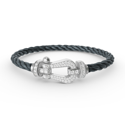 [Eternal Jewelry]FORCE LARGE HORSESHOE FULL DIAMOND BRACELET SILVER